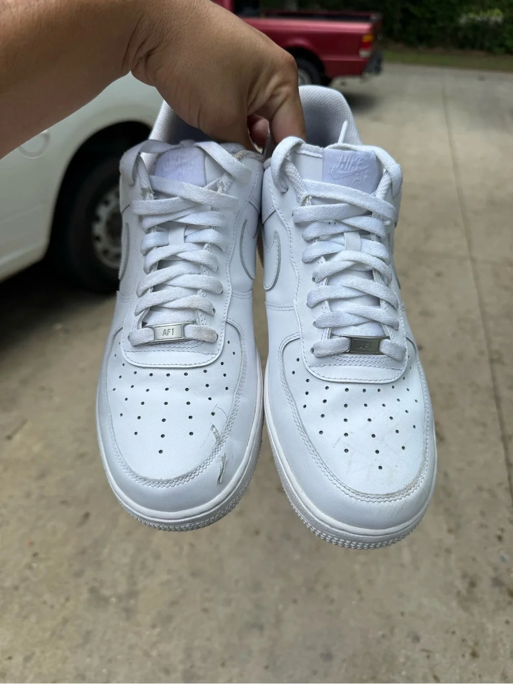 Nike Air Force 1 '07 Low Top Triple White Sneakers CW2288-111 Men Size 11.5 Used